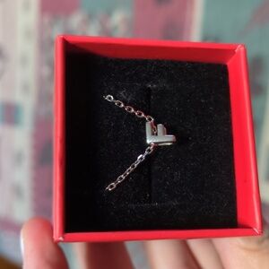 Sterling silver F necklace